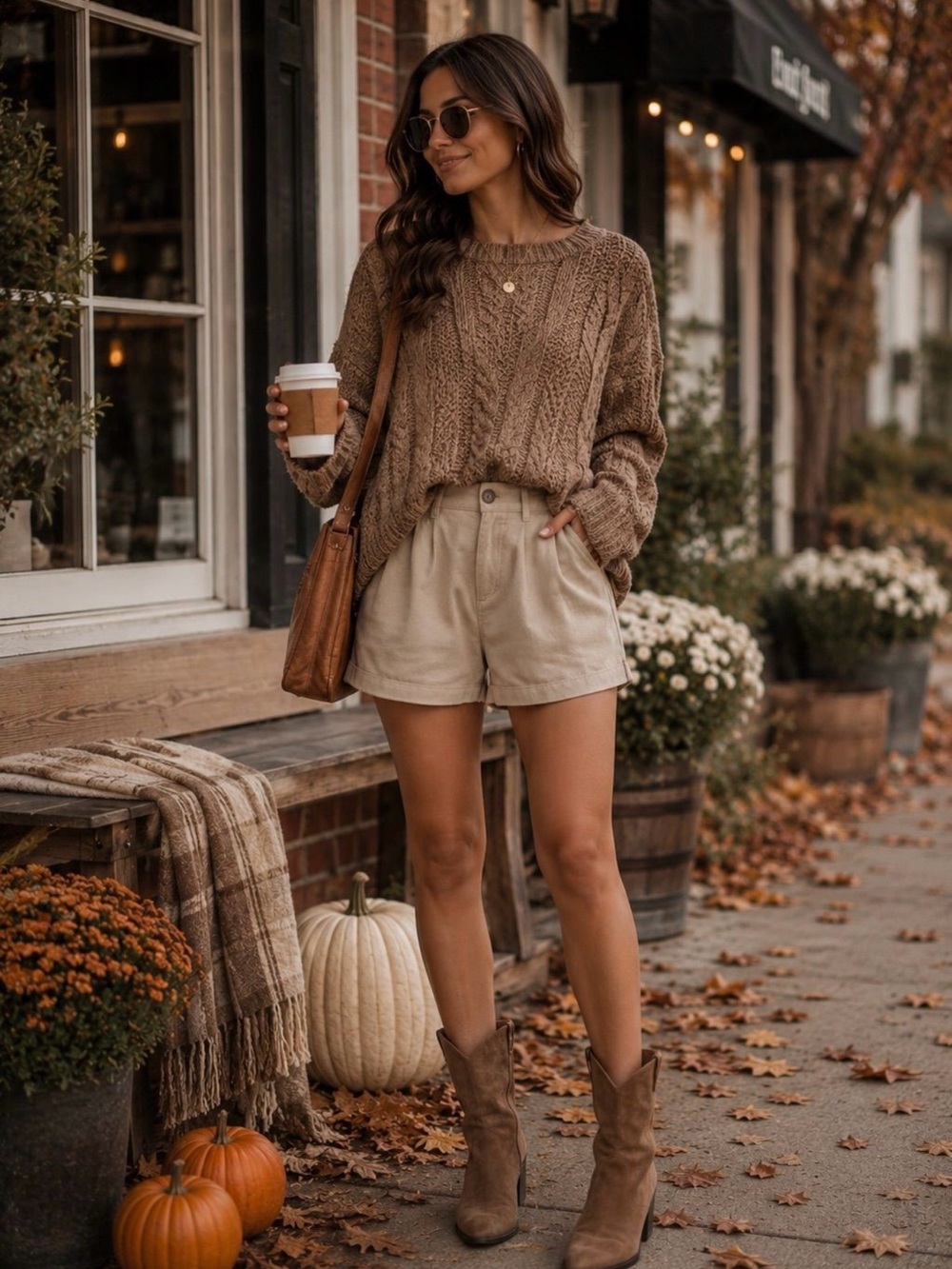 Free People Billie Chino Beige Shorts